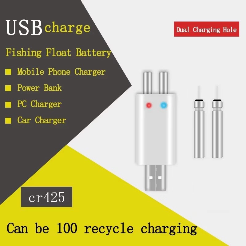 Fish Finder Charger - Batterie Rechargeable CR425 CR322, chargeur USB