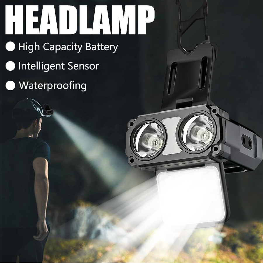 Fishing Light - Capteur COB LED phare capuchon pince